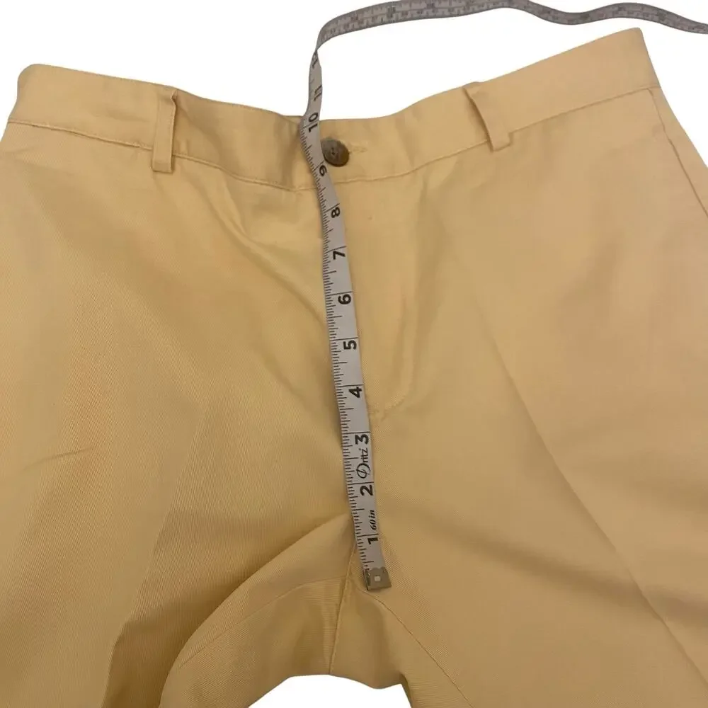 Lacoste Pants Men's Chino Flat Front Size 40 Yellow Regular Fit Made in Peru